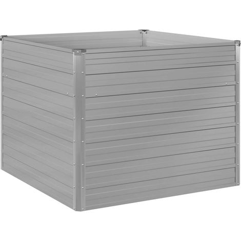Maison Exclusive - Jardinière 100x100x77 cm Acier galvanisé Gris (1/5)