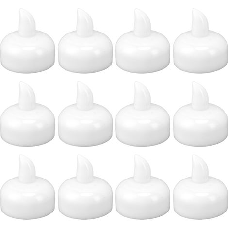 Ortviai Bougies LED flottantes sans flamme, 12 pièces, étanches, lumière jaune chaude, pour mariage, fête ou piscine