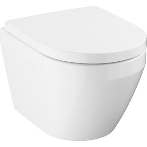 Ensemble WC suspendu compact - Sortie horizontale - Sans bride - GROHE Euro Ceramic Triple Vortex (102 486 SH00)