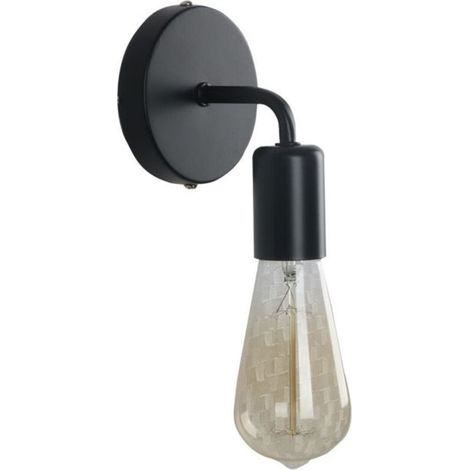 Ambiance Lumière Industrielle Vent Coude Petite Applique Murale Fer Forgé Chevet Intérieur Escalier Rétro Petite Applique Murale Noir 4---avec 6WLED--lumière chaude W (1/4)