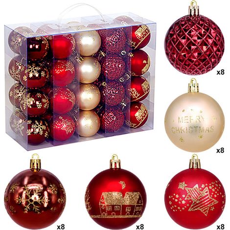 Decorazioni natalizie in plastica per albero di Natale, palline artistiche - 10
