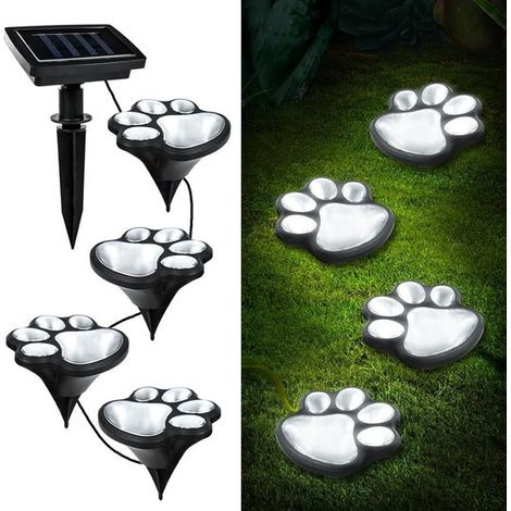 4er Set Solarleuchten mit Tiermotiven IP55 wasserdicht mit Kabel Kaltweiß für Garten und Wege (1/4)