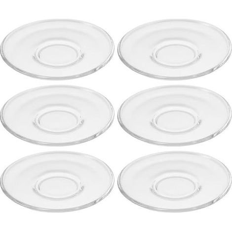 Decorative clear glass saucers for teacups, coffee, restaurants, tea rooms, 3.54 inch gift (1/5)