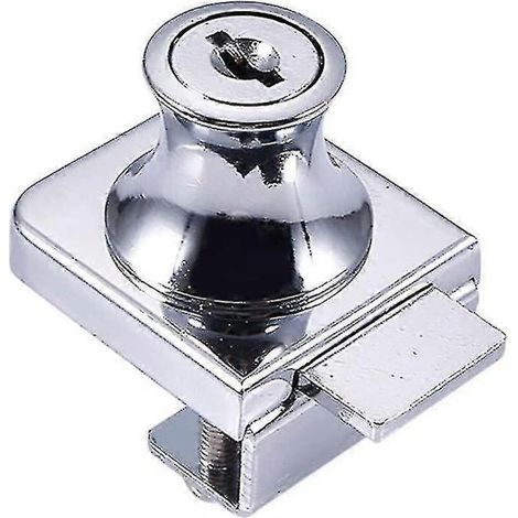 Serrure pour porte vitrée, serrure en acier chromé, serrure pour portes vitrées, serrure vitrine avec foret de 5 à 8 mm et 2 clés-AquaForge (1/4)