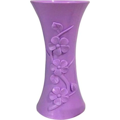 Vase en plastique embossé pour arrangement de fleurs, pot de fleurs, support de fleurs pour la maison, le bureau, décoration de la maison, violet clair, taille unique (1/5)