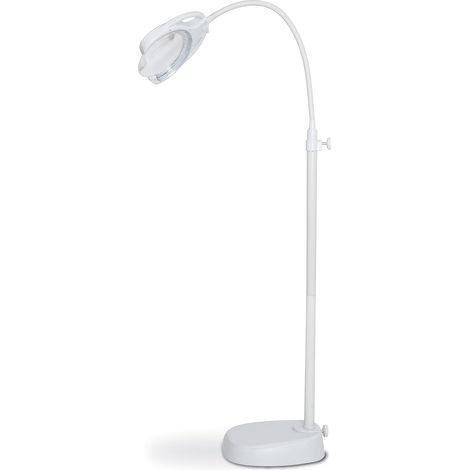 Lampe de sol LED avec loupe, lampe de bureau réglable, alimentation par batterie ou secteur, 3 températures de couleur, blanc (1/5)