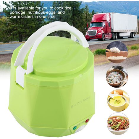 Cuiseur à riz/cuiseur vapeur électrique portable multifonctionnel 24 V 140 W 1,6 L pour camion (vert) (1/5)