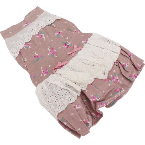 Robe d'été à fleurs avec nœud papillon pour chien, style princesse, pour petits animaux de compagnie (chiens, chiots, chats). Taille M. (1/5)