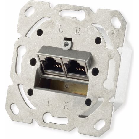 S-IMPULS CAT.6a Netzwerkdose, 2x RJ-45, Unterputzeinsatz