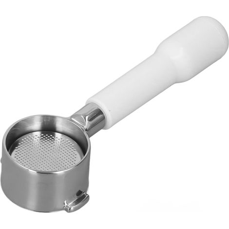51 mm 2-Ohr-Kaffeefilterhalter, bodenlos, mit Griff, kompatibel mit der Kaffeemaschine ECO310, Modell C2, aus weißem Kunststoff. (1/5)