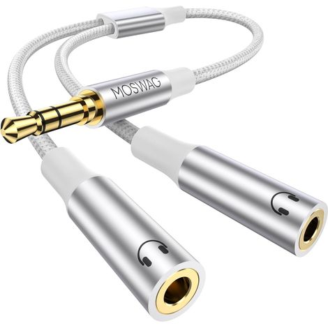 Splitter Audio Y Double Jack 3.5mm Mâle vers 2 Femelle Câble Stéréo (1/5)