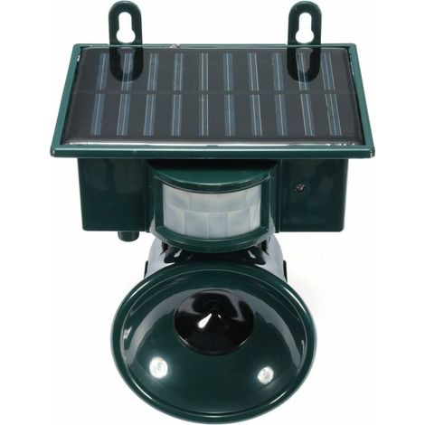 VURAHOME - Répulsif à ultrasons pour chats, Répulsif pour animaux et oiseaux Alarme acoustique et visuelle, Charge solaire ou batterie, Répulsif étanche, pour jardins et champs, etc. (1/5)