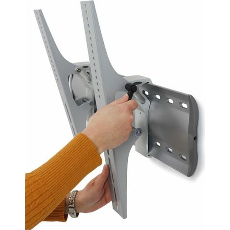 Soporte de pared Ergotron inclinable TM, soporte de pared VESA TV, color Plata (1/2)