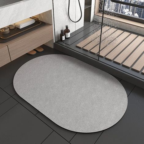 Rutschfester, saugfähiger und schnell trocknender Badeteppich aus Kieselgur mit rutschfester Gummiunterseite – Garantiert Sicherheit und Komfort (50 x 80 cm) (1/3)