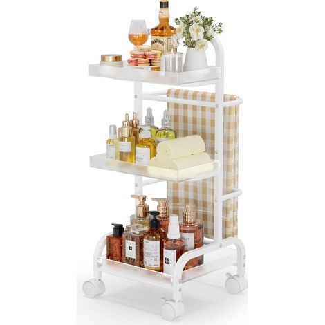 Desserte Salle de Bain Étroite 3 Niveaux avec Porte-Serviettes Pont de Baignoire Inclus, Gain de Place Espaces Étroits, Cuisine (1/5)