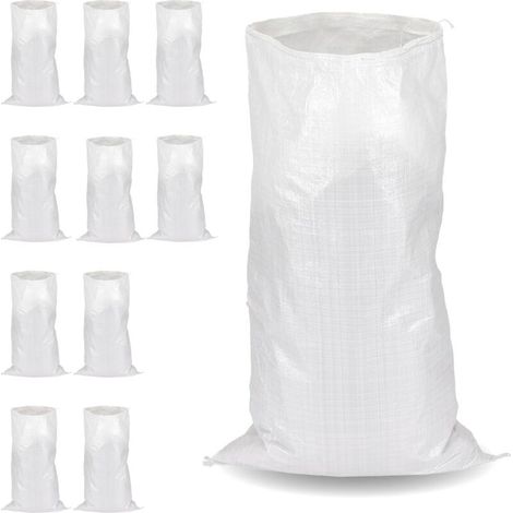 Flandria 10 Sacs à Gravats Polypropylène 55x95 cm, Résistant (55Kg) et Réutilisable, Pour Chantier, sable, terre, graviers, Déchets Verts (1/5)