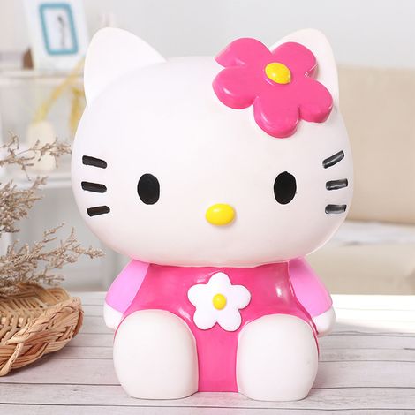 Tirelire pour filles, émaillée, motif chat mignon, rose rouge, idéale comme cadeau d'anniversaire. (1/5)