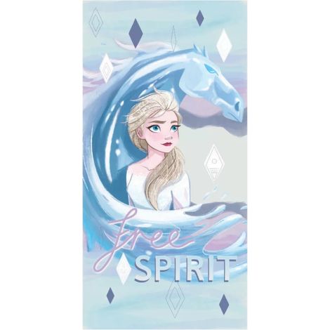 Asciugamano per bambini 70 x 137 cm, telo mare in microfibra con stampa di Anna di Frozen.