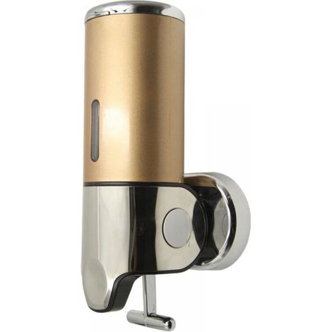 Gold 500ml Wall Mounted Soap Dispenser, Hanging Manual Soap Dispenser for Kitchen Hotel, Shampoo, Conditioner, Shower Gel (1/3)