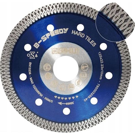 Disco diamantato BIHUI B-SPEEDY per piastrelle in gres porcellanato, spessore 1,4 mm, 125 mm - DCDM125