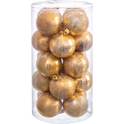 Set de 20 boules de Noël doré - 6cm