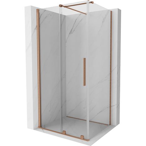 Paroi de douche coulissante Mexen Velar 100 x 85 cm, transparent, cuivre brossé - 871-100-085-01-65 (1/5)
