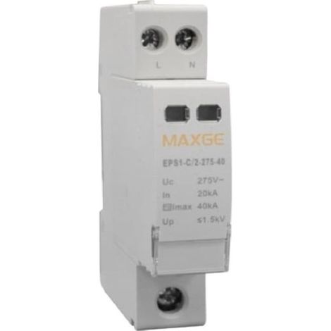 Protector Sobretensiones Transitorias MAXGE 1P+N-Clase II-20kA-40kA-1,5kV 2P (1/2)