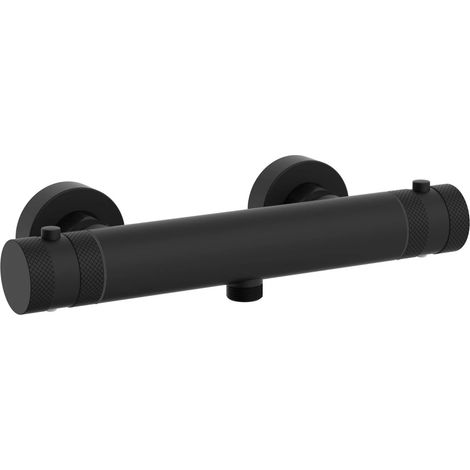 Core Shower Bar Valve Thermostatic Matt Black with Optional Riser Rail Kit, Bar Valve Only
