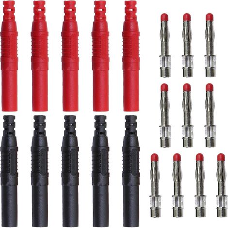 10 Stück 4 mm isolierte Bananenstecker, sicherheitsverlötete Bananenstecker für Testleitungen (1/5)
