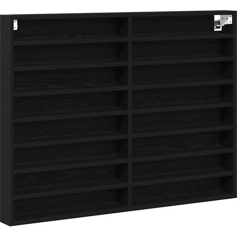 Maison Exclusive - Vitrine Schwarz Eichen-Optik 100 x 8,5 x 75 cm