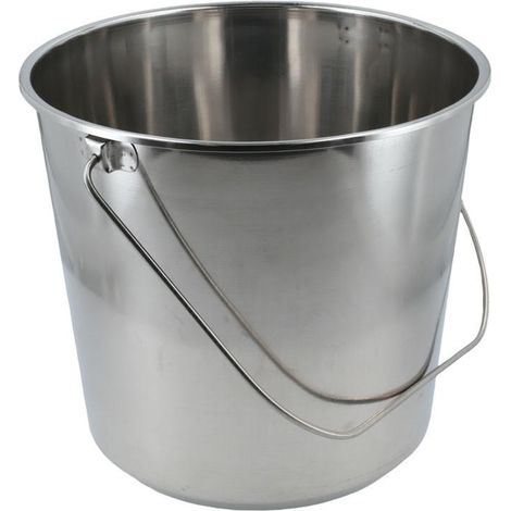 Laser Tools – Seau de maçon en acier inox 20 litres – Conception hygiénique sans joints – Pour lavage véhicules et soins animaux – Profondeur 310 mm