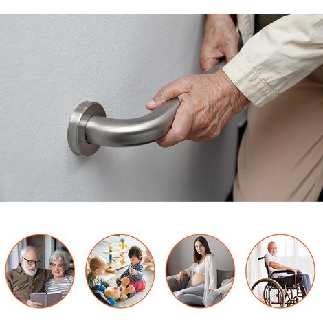 35CM Barre d'Appui dans Salle de Bain Poignée Douche Sécurité Équilibre Baignoire Main Courante Inoxydable (1/5)
