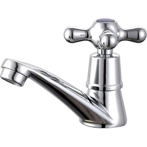 Robinet d'eau froide simple, robinet de lavabo chromé à robinet d'eau froide simple, pour salle de bain/toilettes à domicile (1/5)