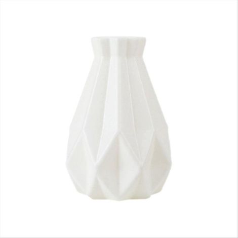 Vase en céramique imitation pot de fleurs, design moderne, couleur blanc laiteux, pour décoration intérieure et extérieure (1/5)