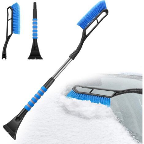 Brosse à neige et grattoir à glace pour pare-brise de voiture – Accessoire extérieur automobile indispensable, gadget d'hiver pour voiture – Grattoir à neige universel détachable – Bleu