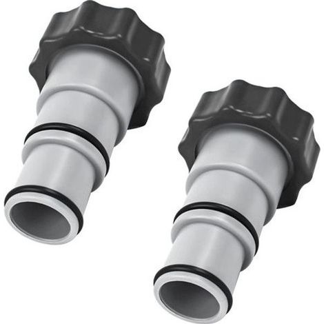 Adaptateur de tuyau de rechange Intex pour pompe avec filetage - Pour tuyau de 1,5 et 1,25" - Série A 25077RP 8" Gris Lot de 2 (1/5)