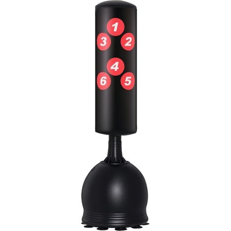 Saco de boxeo de suelo 165 cm para adultos con base de ventosa negro MODENUIT (1/5)