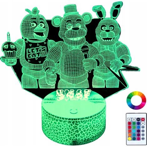FNAF Five Nights at Freddy's LED-Nachtlicht für Kinder + Fernbedienung