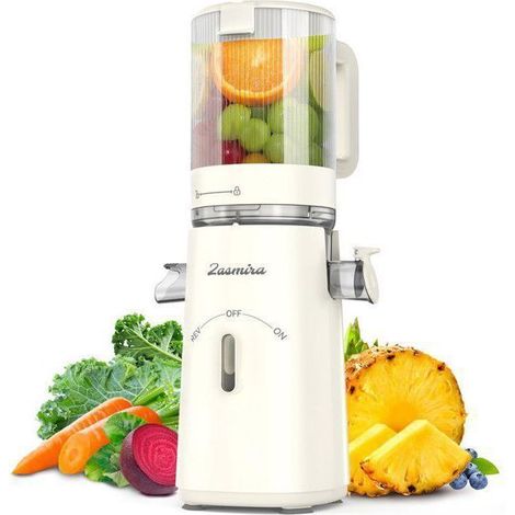 Extracteur de Jus de Fruits et Légumes avec Goulotte d'Alimentation de 120mm - Capacité de 1,5 L - 99.6%Pureté du Jus Élevée -Blanc