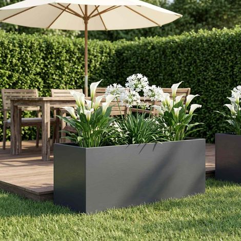 vidaXL Macetero de Jardín Gris antracita 100 x 40 x 40 cm (1/5)