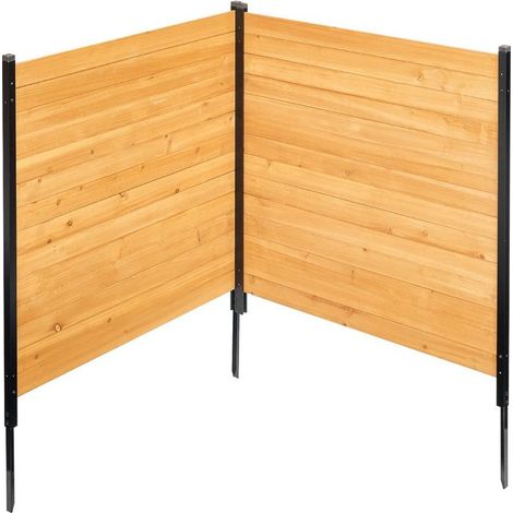 Masquer Climatiseur Extérieur Brise-Vue en Bois Massif 2 Panneaux 1100x982 mm pour Aménagement et Décoration de Jardin (1/5)