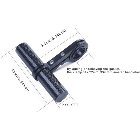 Rallonge De Guidon De Vélo Support En Fibre De Carbone Pince En Alliage d'Aluminium Pour Compteur De Vitesse Phare Porte-Lumière De La Lampe (1/5)