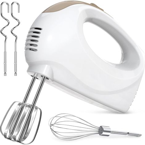 Batteur électrique à 5 niveaux Comprend 1 fouet, 2 fouets, 2 crochets pétrisseurs en acier inoxydable, passe au lave-vaisselle (1/5)