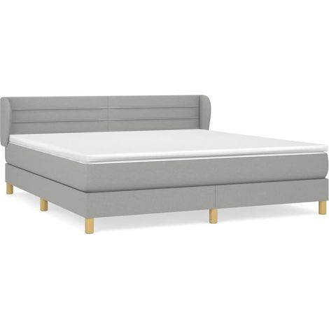Maison Exclusive - Giroletto a Molle con Materasso Grigio Chiaro160x200 cm Tessuto