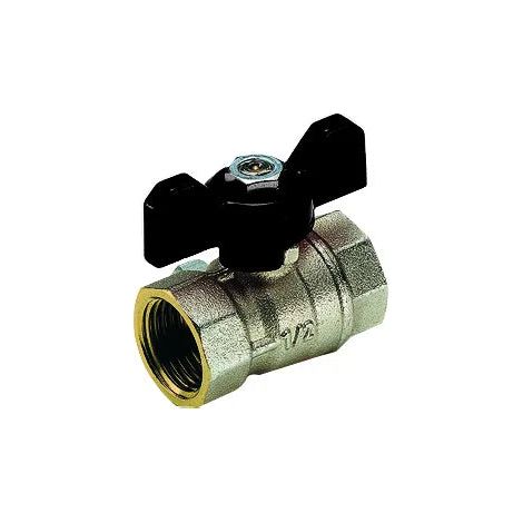 Tiemme - Valvola/Arresto A Sfera Acqua Diritta Femmina/Femmina 3/4" Con Farfalla Nera