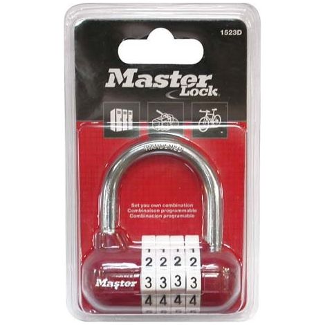 Master Lock 1523EURD Cadenas à Combinaison, Couleur Aléatoire, 5,9 x 6,4 x 2,6 cm