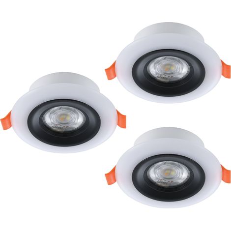 Lot de 3 spots LED encastrables RGB, plafonnier plat avec (1/5)