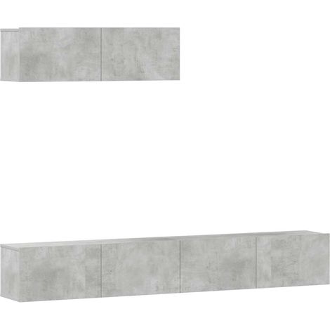 Maison Exclusive - Set di Mobili Porta TV 3 pz Grigio Cemento in Legno Multistrato