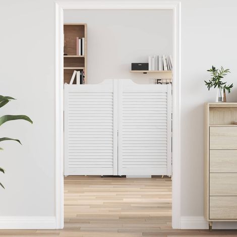 vidaXL Portes battantes 2 pcs Blanc Bois de pin massif