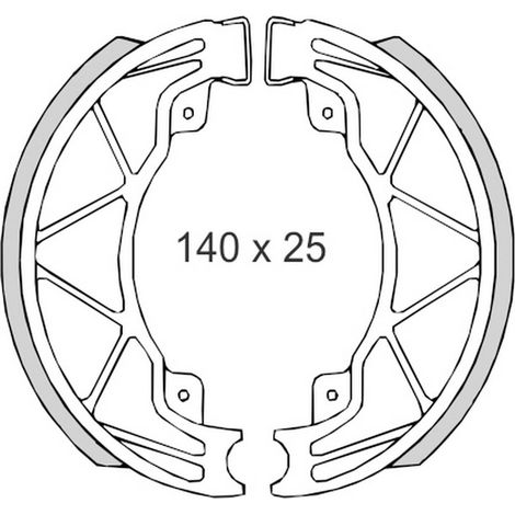 GANASCE FRENO BRENTA DERBI25/50/125/150 PIAGGIO50/125/180 VESPA 50/125 (140x25mm) (FT 0300)